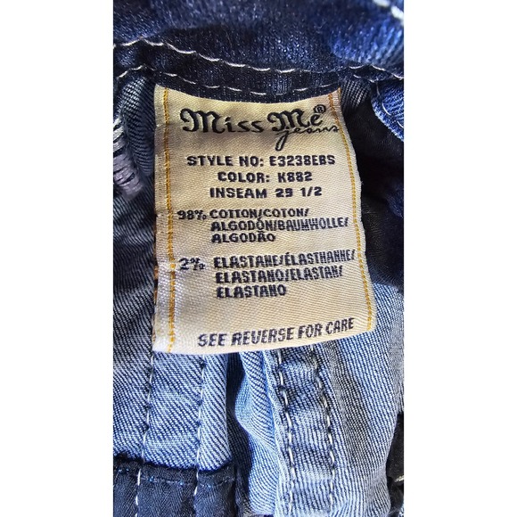 MISS ME Mid-Rise Easy Boot Jeans Size 28 Embellished Fleur De Lis Stretch Denim - Picture 5 of 8